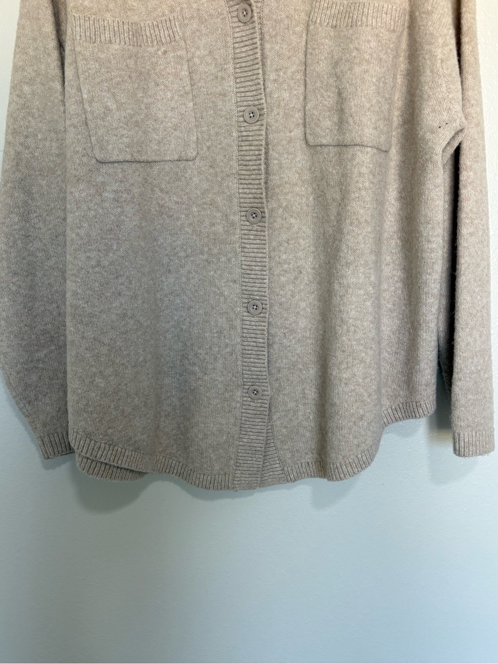 NWOT Aerie unREAL Oversized Slouchy Cardigan Knit Tunic Sweater Tan Small - Picture 4 of 9